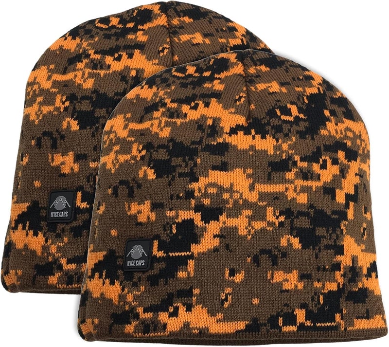N'Ice Caps Kids Beanie Hats 2-Pack Double Layered Knit Winter Warm Boys Girls - Image 1